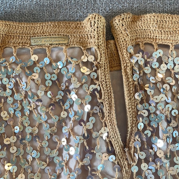 Dolce and Gabbana midi skirt size 26 sequin gold - Picture 4 of 8